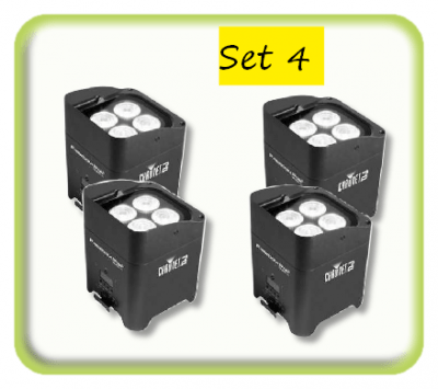 Set of 4 wireless battery uplights